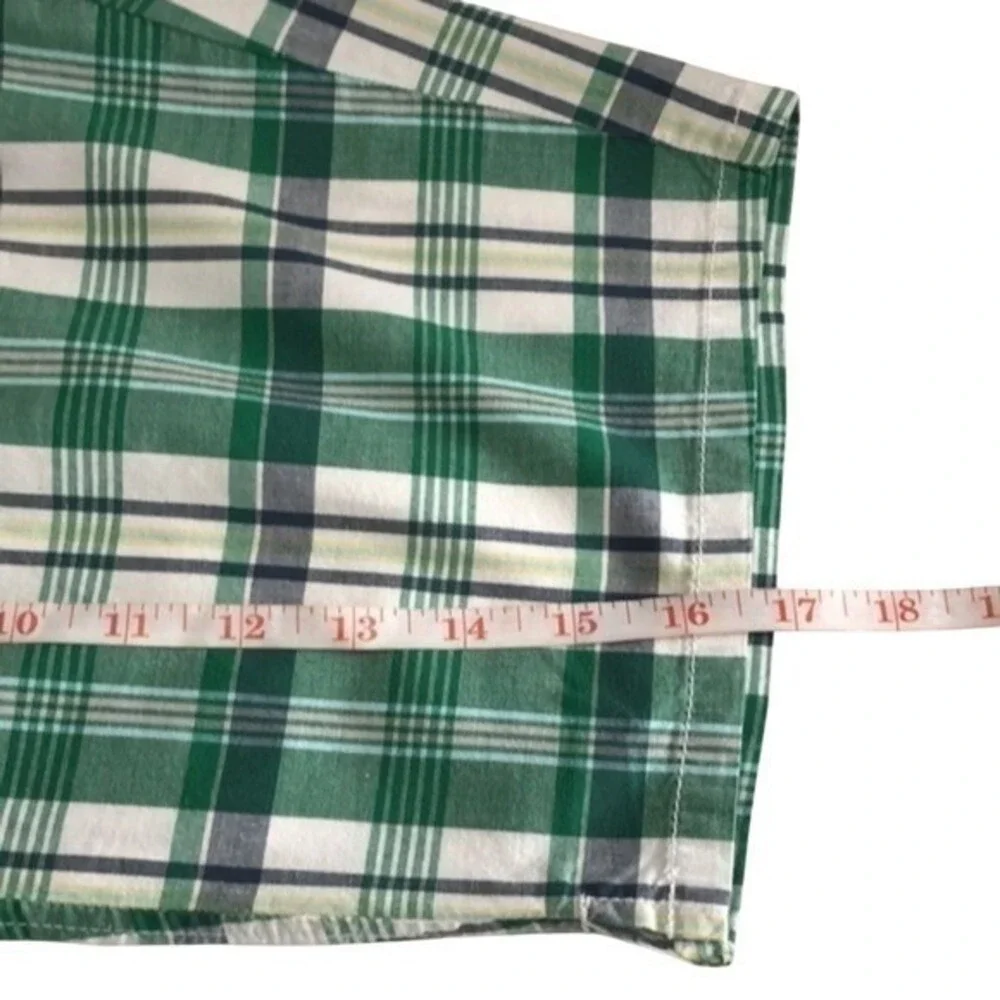 Ocean Drive Athletics‎ Plaid Casual Summer Shorts Green Women Small